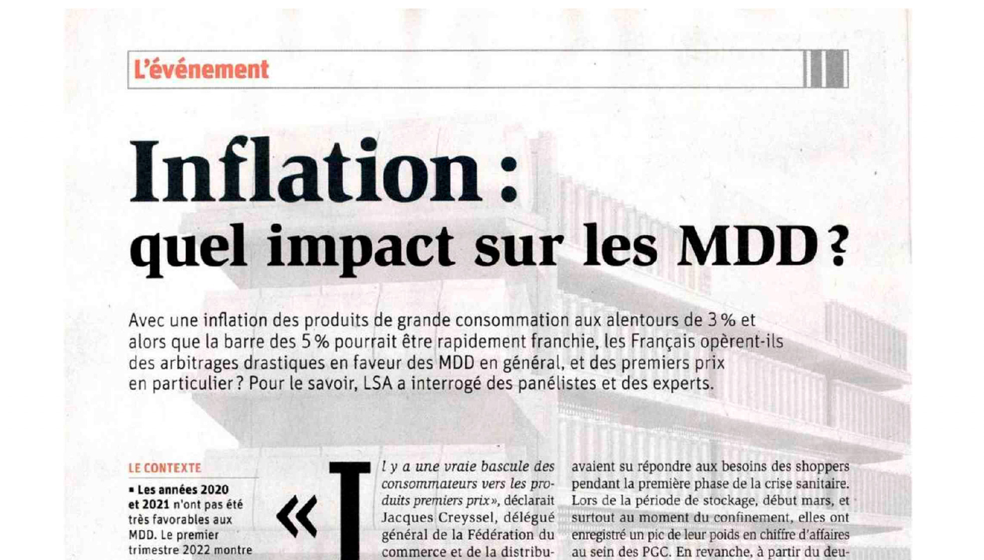Inflation : quel impact sur les MDD ? / LSA